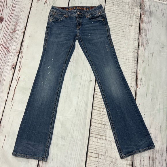 ROCK REVIVAL JEANS “Patti” boot western boho Vintage 90s Y2K Sz 28 *altered - Picture 1 of 13